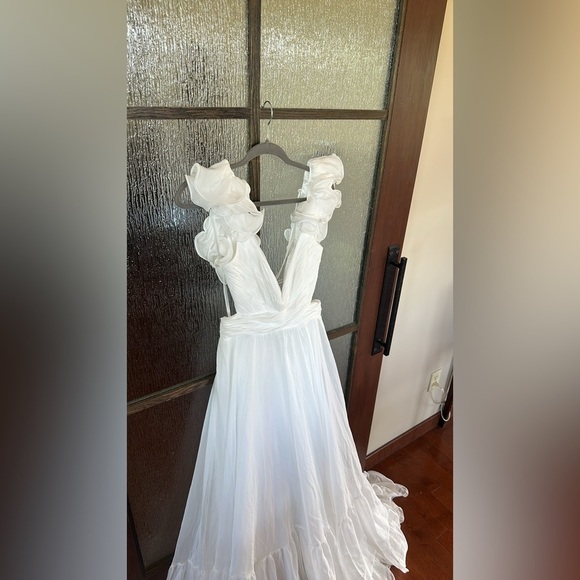 MAC DUGGAL 67911, WHITE authentic dress, SIZE:10 NEW! - Picture 6 of 13